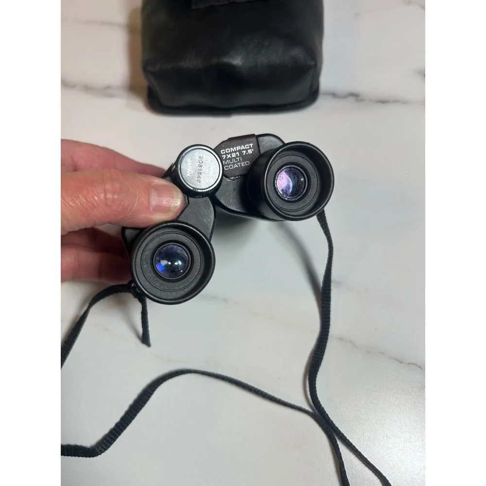 Minolta Compact 7x21 7.5 Multi Coated Binoculars with Case Made in Japan Black